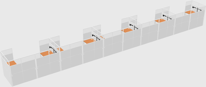 U-shaped cubicle
