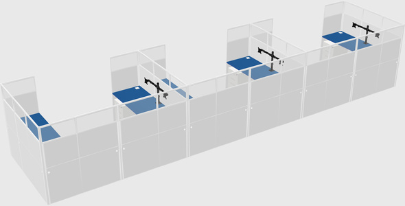 U-shaped cubicle
