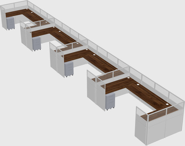 U-shaped cubicle