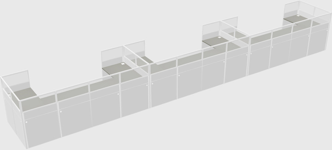 U-shaped cubicle