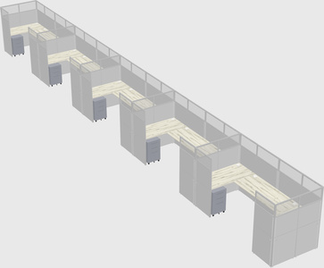 U-shaped cubicle
