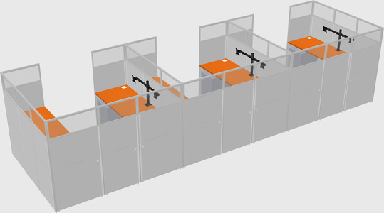U-shaped cubicle