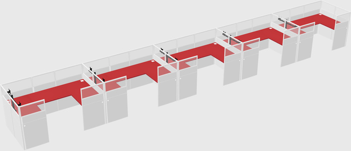 U-shaped cubicle