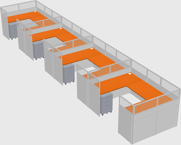 U-shaped cubicle