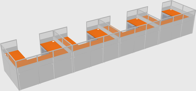U-shaped cubicle