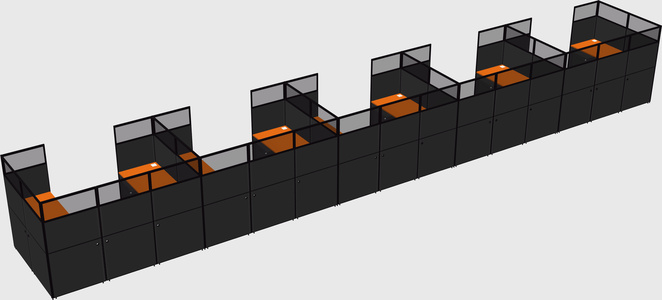 U-shaped cubicle