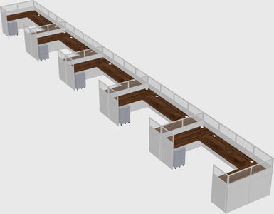 U-shaped cubicle