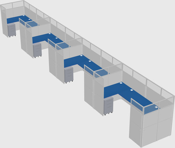 U-shaped cubicle