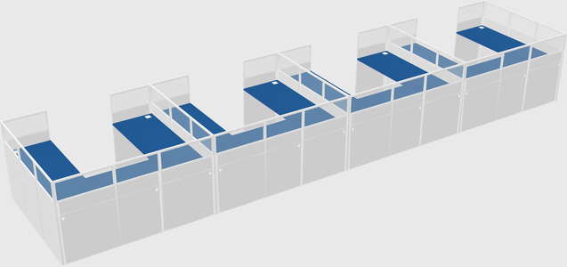 U-shaped cubicle