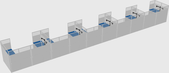 U-shaped cubicle