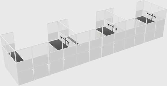 U-shaped cubicle