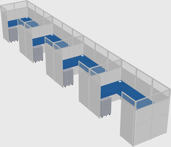 U-shaped cubicle