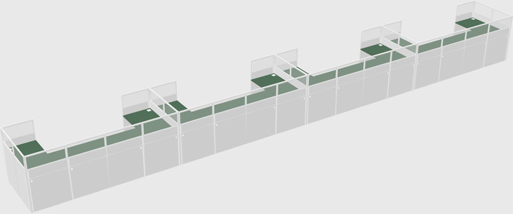 U-shaped cubicle