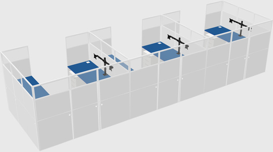 U-shaped cubicle
