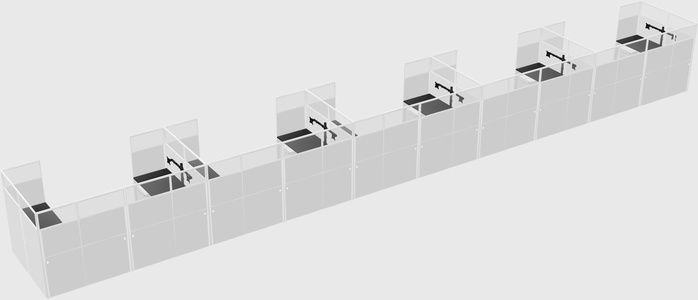 U-shaped cubicle