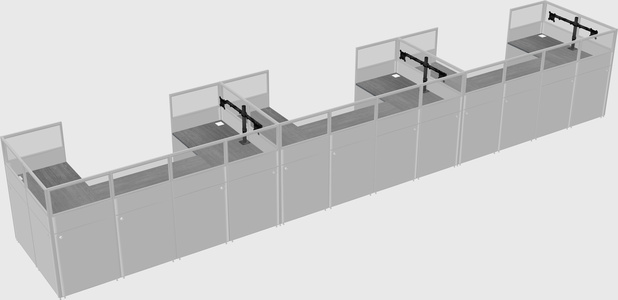 U-shaped cubicle