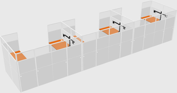 U-shaped cubicle