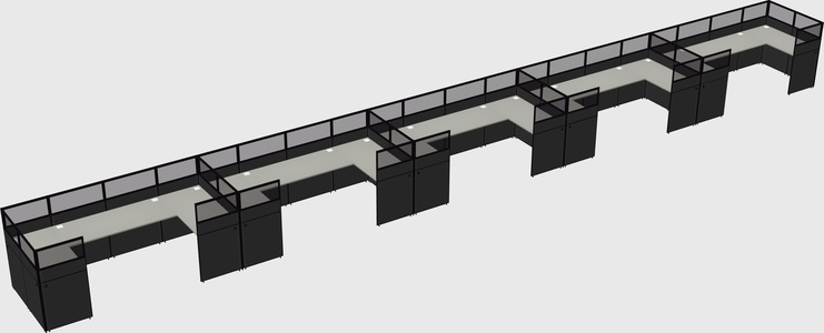 U-shaped cubicle