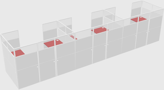 U-shaped cubicle