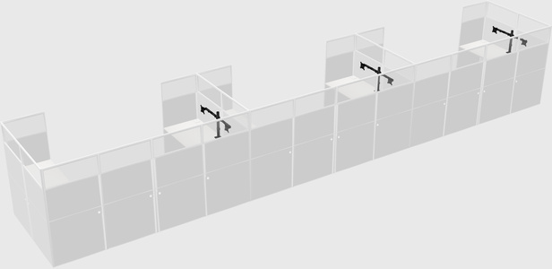 U-shaped cubicle