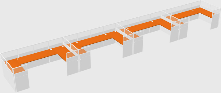 U-shaped cubicle