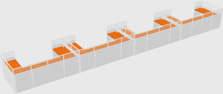 U-shaped cubicle