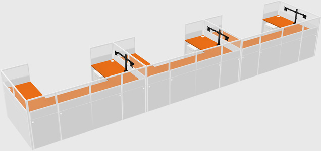U-shaped cubicle