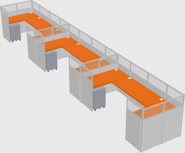 U-shaped cubicle