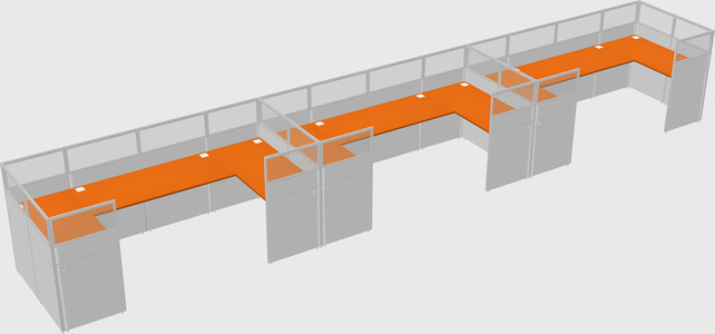 U-shaped cubicle