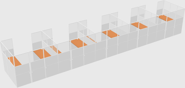 U-shaped cubicle