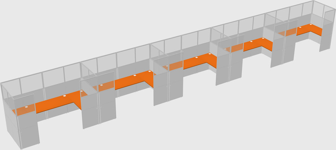 U-shaped cubicle