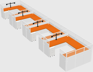 U-shaped cubicle