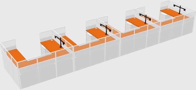 U-shaped cubicle