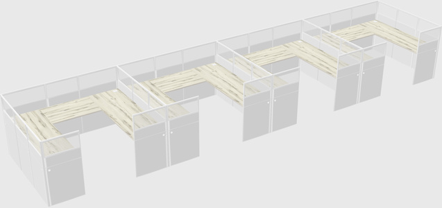 U-shaped cubicle