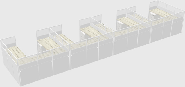 U-shaped cubicle