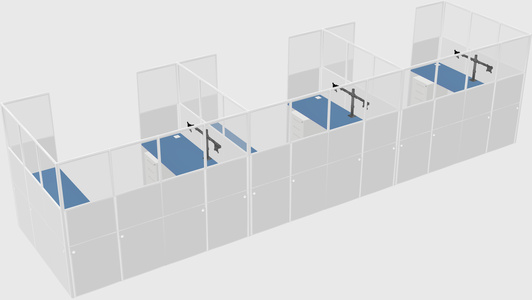 U-shaped cubicle