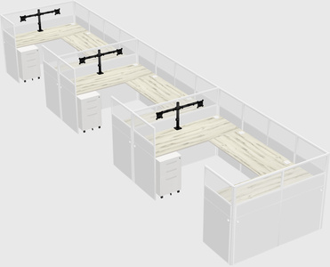 U-shaped cubicle