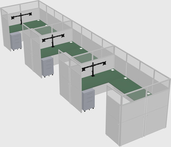 U-shaped cubicle