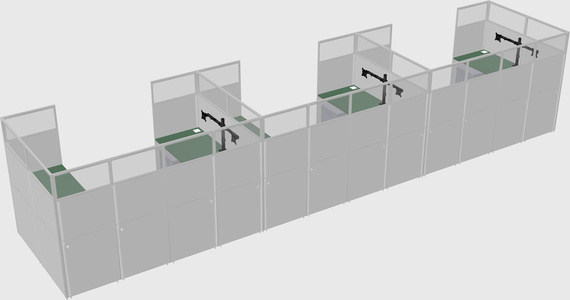 U-shaped cubicle