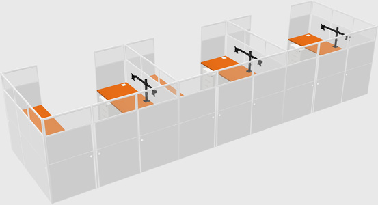U-shaped cubicle