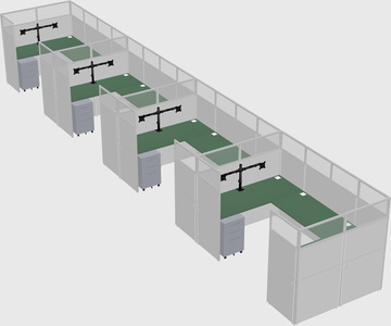 U-shaped cubicle