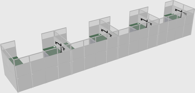 U-shaped cubicle