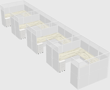 U-shaped cubicle