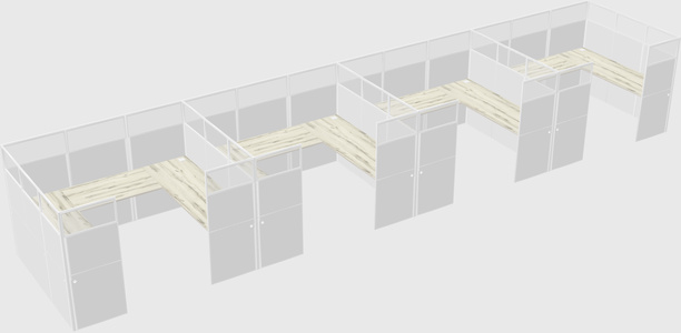 U-shaped cubicle