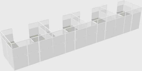 U-shaped cubicle