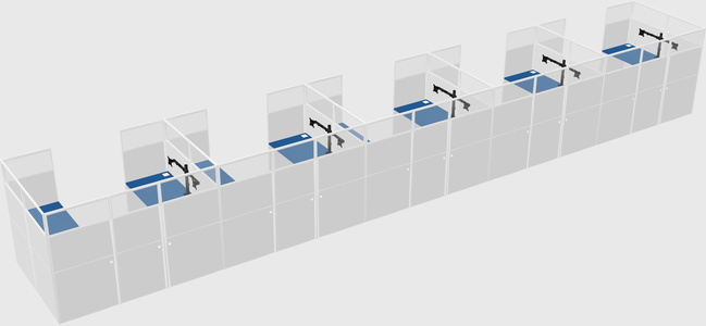 U-shaped cubicle