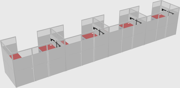 U-shaped cubicle