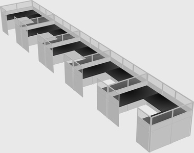 U-shaped cubicle