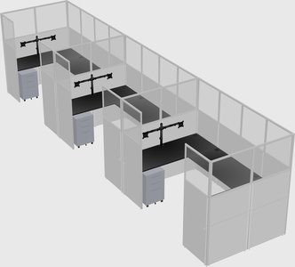 U-shaped cubicle