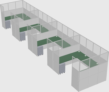 U-shaped cubicle